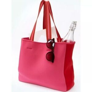 SUMMERSALT. Neoprene Pink & Red Shoulder Beach Bag NWOT